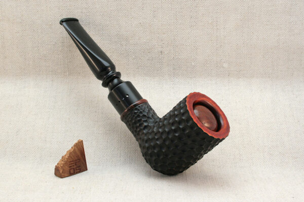 Straight billiard rustic honeycomb e-pipe