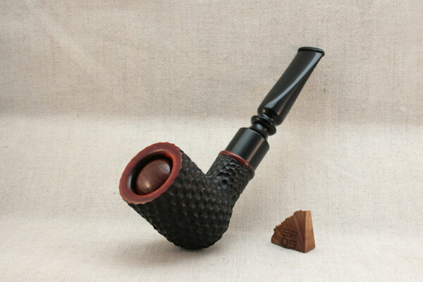 Straight billiard rustic honeycomb e-pipe